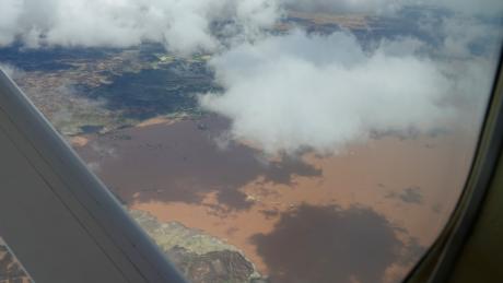 Kenya aerial survey flight over Chalbi Desert in Kalacha, Marsabit.