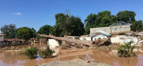 2020 Flood damage near river Ulua, Honduras, following hurricane Iota