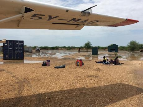 Aircraft on airstrip